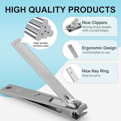 10 PCS Premium Stainless Steel Nail Clippers Set, Professional Manicure Pedicure Kit with Zipper Portable PU Leather Case, Travel Grooming Kit, Ideal Gift for Men and Women(C-Grey) - color: C-grey