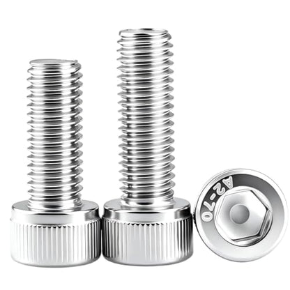 M6-1x45mm Socket Head Cap Screws,6Pcs M6x45 Bolts 304 Stainless Steel, Hex Allen Drive, Full Thread, Bright Finish, - size: M6-1x45mm(6Pcs)