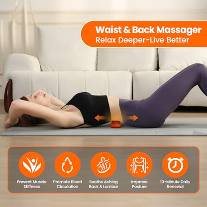 Manual Back Massager, Trigger Point Massage Tool for Lower Back | 4 raised pressure nodes, firm body-weight control, lower back, shoulders and glutes, lightweight manual design, no charging