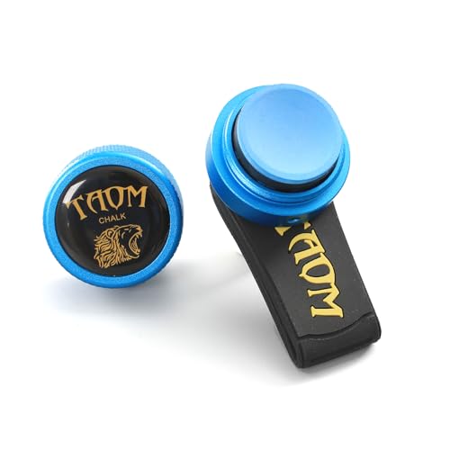 Banly Round Shaped Pool Chalk Holder, Portable Pool Chalk Cubes, Magnetic Mini Chalk Holder Pool Billiards, Pool Cue Chalk Case Container Box for Billiard Cue Tip Tool Pool Table Snooker Accessories - color: 4-Blue Holder with V10 Chalk Blue