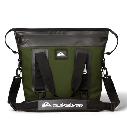 Quiksilver Zipperless Backpack Cooler 30L, Holds 36 Cans, 48 Hour Insulation, Leakproof & Waterproof Design, Heavy Duty TPU, IPX7, Padded Straps, Kangaroo Pockets - color: Trekking Green