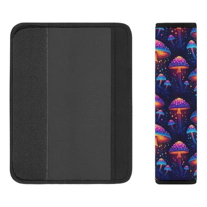 2 Pack Black Neon Mushroom Car Seat Straps Shoulder Pads Breathable Shoulder Protector for Elderly Support, Most Cars, Pressure Relief - color: Pattern 1144