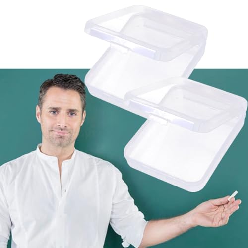 2 Pcs Clear Chalk Holders Storage Boxes | Small Containers, Organizing Chalk, Craft Supplies, Home Office & Workshops
