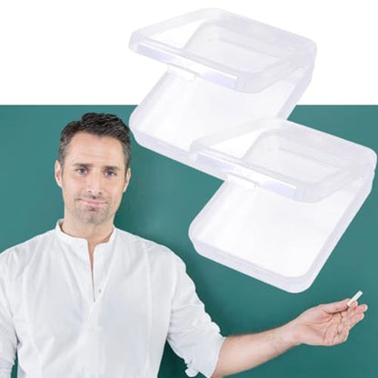 2 Pcs Clear Chalk Holders Storage Boxes | Small Containers, Organizing Chalk, Craft Supplies, Home Office & Workshops