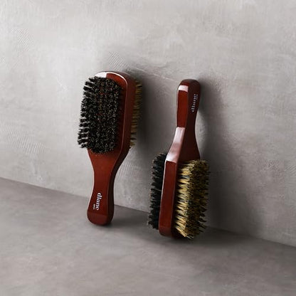Diane Premium 100% Boar Bristle 2-Sided Club Brush for Men, Medium Firm Bristles for Thick, Curly or Coarse Hair, Mens Brush for Detangling, Smoothing, Wave Styles, Soft on Scalp, Restores Shine - style: 2-Sided Club Brush