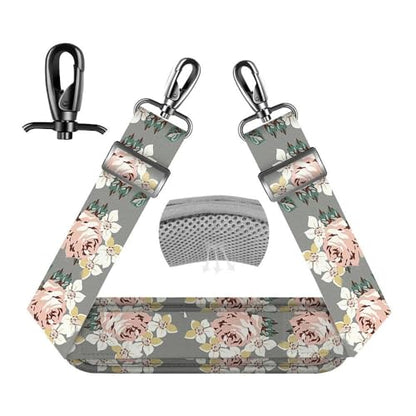 ZINZ 75" Shoulder Strap with Fixed Pad and Dual Balanced Buckles，Gray Flowers - color: Gray Flowers