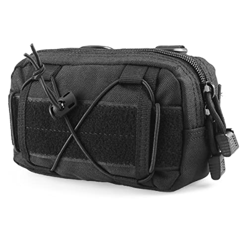 Molle Pouches Tactical Admin EDC Gear Utility Pouch Waist Bags for Small Tool Horizontal Modular Organization - color: 01 Black