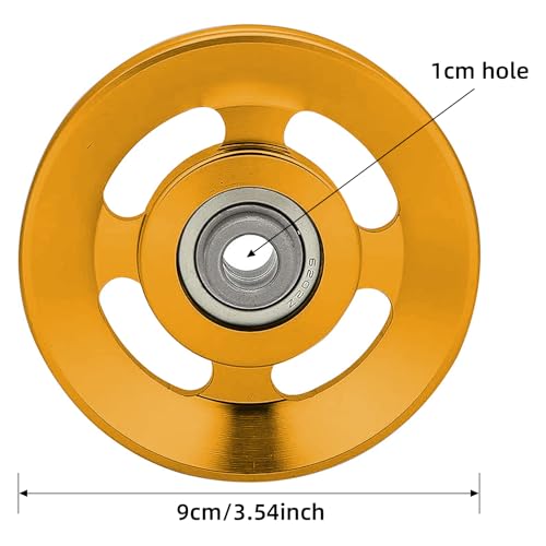 Aluminium Alloy Gym Pulley 90 mm，2‑Pack / 4‑Pack / 6‑Pack - color: Yellow
