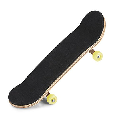 5-Layered Maple Wood Finger Skateboard with Bearing Wheels, Soft PU Pad and Elastic Rubber, Great for Fidgety Hands, Helps Relieve Stress and Emotional Disclosure - color: Yellow