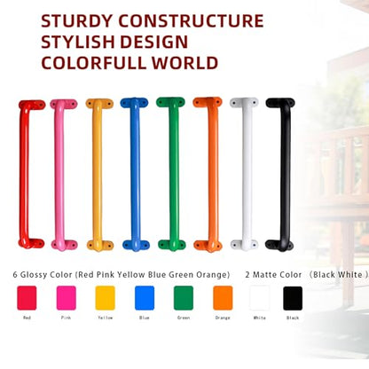 17 Inch Black Indoor Monkey Bars Ladders Playground Handles 6 Pack | Heavy Duty Solid Metal, Non-Slip Matte Powder Coated, Comfy Secure Handle Bar, Outdoor Playset Climbing Frame Jungle Gym - color: Black