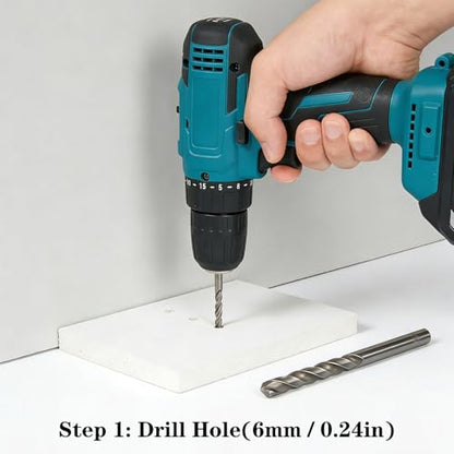 200Pcs Drywall Anchors and Screws Kit, 100Pcs Ribbed Plastic Wall Anchors with 100Pcs 1-1/5" Screws & Drill Bit, Heavy Duty Anchors for Hanging Pictures, Shelves, Home Mounting - size: 1-1/5 inch