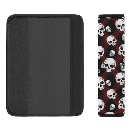 2PCS Skull Blood Splatter Car Seat Belt Pad Universal Fit Seat Belt Covers Cushion for Kids, Car Seats Pushchair Strollers High Chair Pushchair, Easy Install (No Tool) - color: Pattern 660