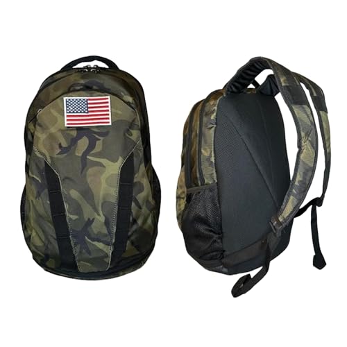 Powell Camo Hustle Backpack with Adjustable Straps, Washable Material & Shoe Storage- Travel Backpack Holds Devices, Books & Accessories- Gym Backpack With Shoe Storage For Commuting, School & Outdoor - color: Army Green Camo
