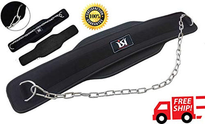 YuanKanJu Weight Lifting Chain Dipping Belt Fitness Strengthen Gym Training Workout Power Support