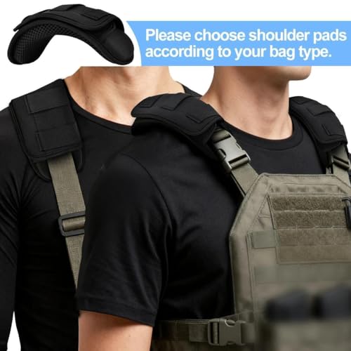 ZINZ 2-Pack Tactical Shoulder Pad, Ultra-Thick Comfort Cushion for Vest Straps, Backpacks, Breathable & Shock-Absorbing,Black - color: Black