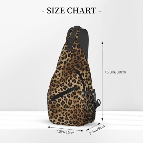 Leopard Print Crossbody Sling Bags for Women Men Brown Animal Skin Pattern of Wild Animal Strong Panthera Sling Backpack Casual Chest Shoulder Bag Cute Cheetah Print Travel Hiking Daypack - color: Brown