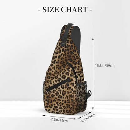 Leopard Print Crossbody Sling Bags for Women Men Brown Animal Skin Pattern of Wild Animal Strong Panthera Sling Backpack Casual Chest Shoulder Bag Cute Cheetah Print Travel Hiking Daypack - color: Brown