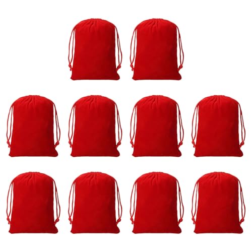 Drawstring Dice Bag 3.54" x 4.72" Durable Flocking Cloth Tarot Card Bag Perfect for Dice Storage & Jewelry & Chess & Cosplay Coin & Board Gaming Accessories (Red, 10pcs) - color: Red, size: 3.54"x4.72"