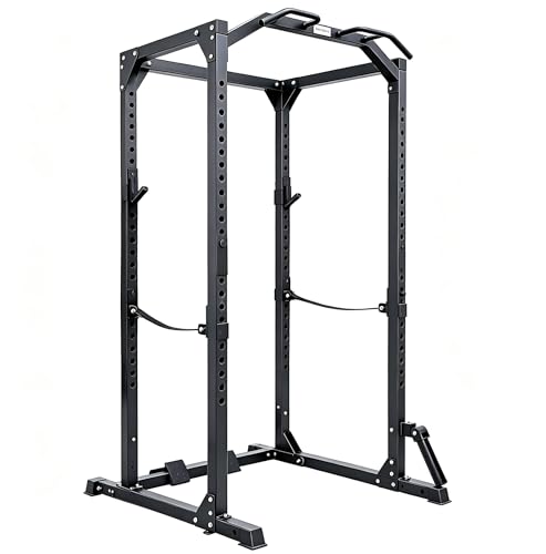 HulkFit Multi-Functional Adjustable Pro Series Power Rack Power Cage Exercise Equipment for Home Gym with Squat Rack Attachments and Accessories - Bench Press, Squats, and Deadlifts - Multicolor - style: Gen 2 Pro Series Power Cage - Black