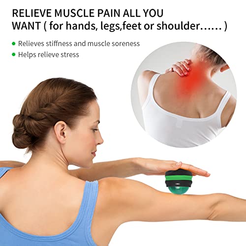Coolrunner Massage Ball, Manual Roller Massager, Handheld Self Massage | Therapy and Relax Full Body Tools for Sore Muscles, Shoulders, Neck, Arms, Legs, Back, Foot, Body (Green) - color: Green