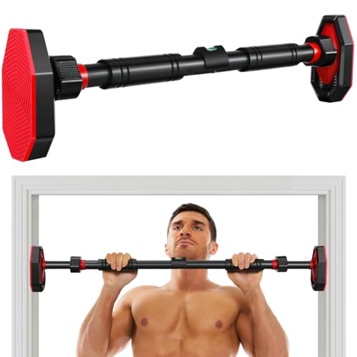 Ciieeo Adjustable Pull up Bar for Doorway with Secure Locking No Drill Installation Comfortable Grip Portable Home Gym Strength Training Equipment 39.37 Inch