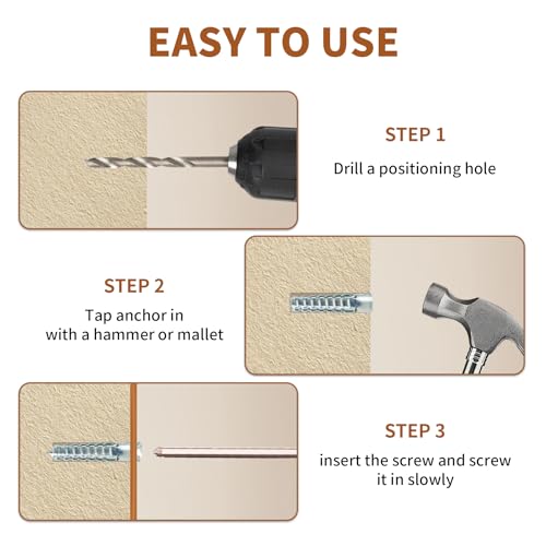 30 Packs Heavy Duty Hollow Wall Anchors with Screws, Loose Hinge and Stripped Hole Repair Kits (8x38mm,Silver) - size: Silver-M8*32