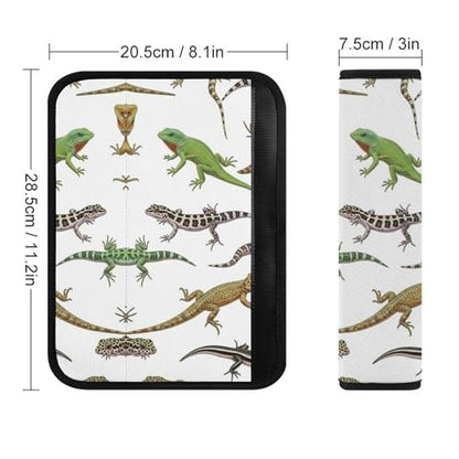 2 Pack Reptile Lizard Seat Belt Shoulder Pad Universal Soft and Comfortable Shoulder Protector for Kids, Most Cars, Pressure Relief - color: Pattern 833