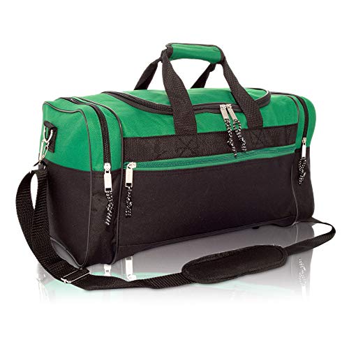 DALIX 17" Blank Duffle Bag Duffel Bag Travel Size Sports Durable Gym Bag - color: Green