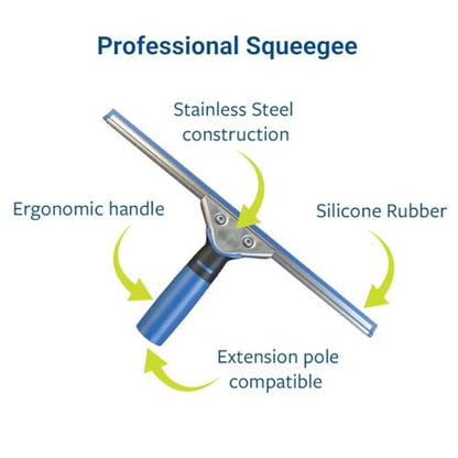 EnduroShield Professional Squeegee & Window Washer Cleaning Combo | Professional Window Cleaning Tool | Streak-Free Results | Ergonomic Design | Reusable - size: Combo: Squeegee with Window Washer