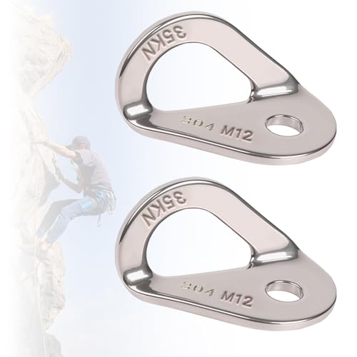 Climbing Bolt Hanger - Stainless Steel Rock Climbing Anchor Bolt Outdoor Gear Rescue Hammock Installation, Fits for Bolt, 2PCS - size: 35KN, style: M12