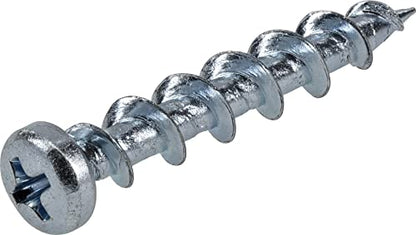 Hillman Borefast Drywall Screw Anchors, 1-1/2in, 75 Pieces, Silver | Zinc finish, Phillips pan head self-drills into drywall wood and metal, For hanging fixtures with reusable anchor support