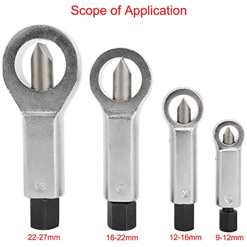 4 Sizes Heavy Duty Nut Splitter Broken Damaged Screw Nut Removal Splitting Tools