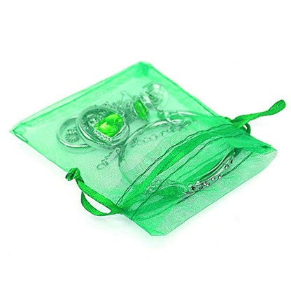 Boshen 100/200PCS Organza Gift Candy Sheer Bags Mesh Jewelry Pouches Drawstring Bulk for Wedding Party Favors Festival Christmas Valentine's Day 3"x4" 4"x6" 5"x7" (3" X 4"(100PCS), Green) - color: Green-3" X 4"(100PCS)