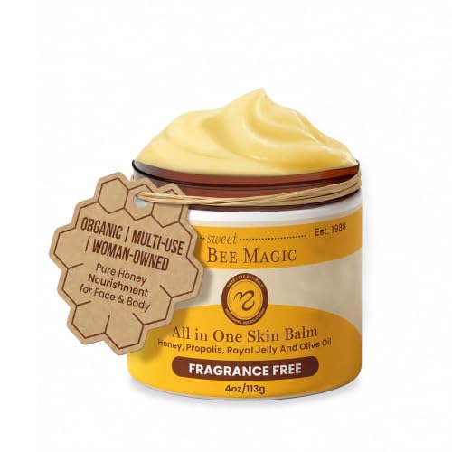 Sweet Bee Magic Organic Honey Bee Balm for Face, Skin & Body - All in One Honey Balm - Beeswax Body Moisturizer - All Natural Aid - 1 jar (4oz) - size: 4 Ounce (Pack of 1)