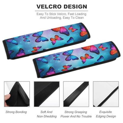 2 Pack Butterfly Galaxy Car Seat Straps Shoulder Pads Universal Soft and Comfortable Seat Belt Cushion for Adults and Children, Stroller Pushchair High Chair - color: Pattern 1082