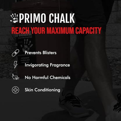 Primo Chalk Resealable Bucket: Loose Chalk for Weightlifting, Rock Climbing, & Gymnastics, Made in The USA, Chalk Ball Refill for Superior Grip - size: 5 lbs. Bucket