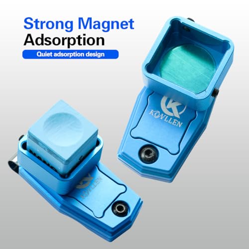 KONLLEN Magnetic Pool Chalk Holder Aluminum Alloy Belt Clip | Portable design, durable metal construction, quick access,metal cue chalk case for pool, snooker and carom - color: Blue