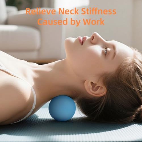 Massage Lacrosse Balls for Myofascial Release, Trigger Point Therapy | Foot Massage Ball to Relieve Plantar Fasciitis, Muscle Soreness - color: Blue