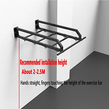 Wall Mounted Pull Up Bars/Climbing Frames, Multifunctional Steel Fitness Bar with 6 Grommets, Adjustable, Load 300kg