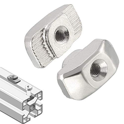 100 Pcs 3030 Series M5 T Nuts, T Slot Nut Hammer Head Fastener Nut, Nickel Plated Carbon Steel Nut for Aluminum Profile (3030 Series M5)