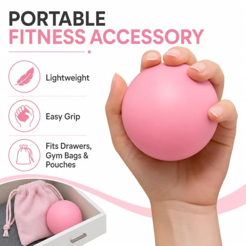 Hand Exercise Grip Ball, Finger Strengthener, Wrist and Hand Training Tool for Sports and Fitness - color: Pink