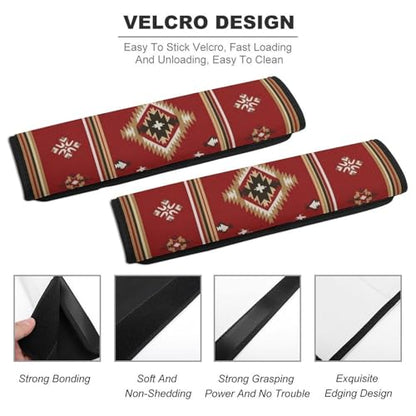 Universal Soft and Comfortable Boho Mexican Southwest Native American Aztec Seat Belt Cover for Kids, Most Cars, 2 Piece Seat Belt Covers Cushion Shock Absorption - color: Pattern 941
