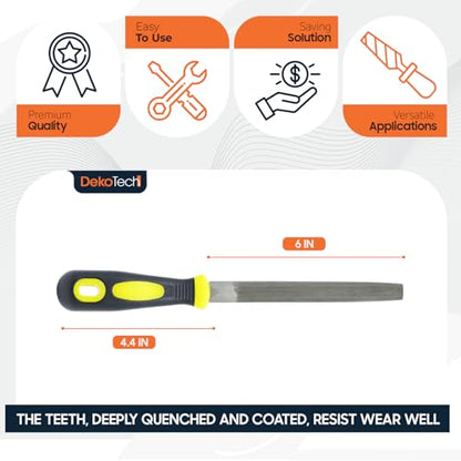 6-Inch Half-Round File with Ergonomic Anti-Slip Handle - style: 6-Inch Half-Round File with Ergonomic Anti-Slip Handle