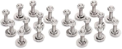 1/4-20x1 Complete Set Hex Head Screw Bolts,Nuts,Fender Flat washers,Split Lock Washers,Fully Threaded, Stainless Steel 18-8（304）, Bright Finish (10Set) (Pack of 2) - size: One Size (Pack of 2)