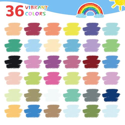 NewFamily 36-Color Dustless Chalk with Holders, Non-Toxic Washable Sidewalk & Blackboard Chalk for Kids' Toddler Art & Indoor Play - style: 36Colors Chalk Set