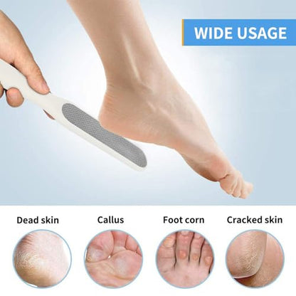 Fu Store 2 Pack Foot Files Callus Remover Stainless Steel Foot Rasp and Dual Sided Feet File Professional Scrubber Pedicure Tools Premium for Feet Care Remove Hard Skin, White - color: White