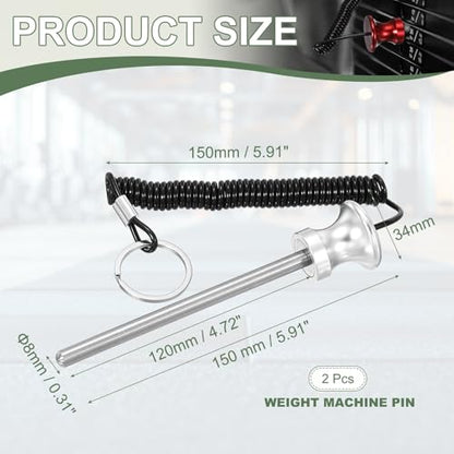 Weight Stack Pin, Weight Gym Pin Strength Training Equipment Replacement with Pull Rope for Commercial Home - color: Silver, size: 0.3 x 4.7 Inch