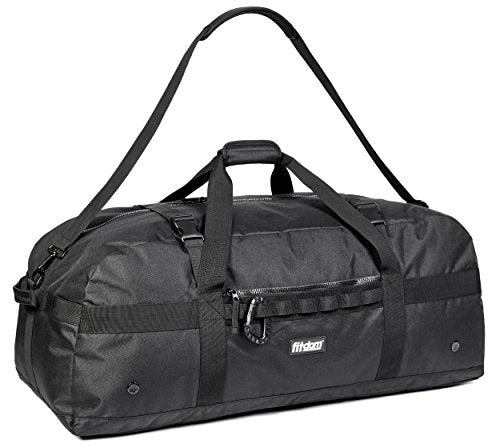 132L 36" Extra Large Heavy Duty Equipment Travel Storage Duffle Bag | 80 lb Capacity, Reinforced Base, Compression Straps & Team Lift Handles for Sports Gear, Camping, Travel & Equipment Storage - color: Black