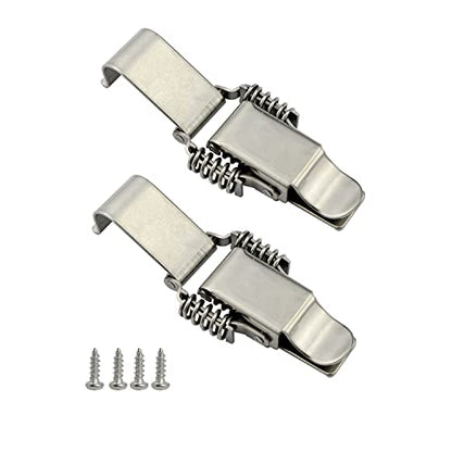 NRC&XRC Stainless Steel All in one Double Spring Locking Latch hasps Chest Toggle Catch Clasp Furniture Hardware Accessories w/Screws (2, S) - size: Small