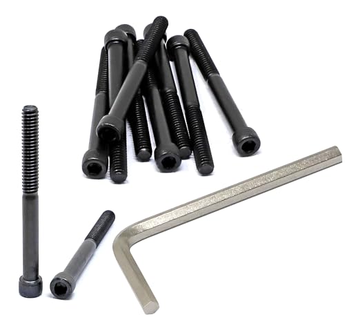 iexcell 10 Pcs 1/4-20 x 2-3/4" Partially Threaded Alloy Steel 12.9 Grade Hex Socket Head Cap Screws Bolts Kit, Black Oxide Finish - size: 1/4-20 x 2-3/4" ( Partially Threaded )